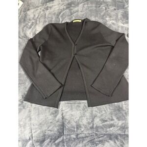 G2000 Black‎ V Neck Button Front Knit Cardigan Sweater Womens Size 10 50 Wool